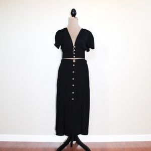 Agaci Black Midi Skirt and Top Set - New with Tags NWT